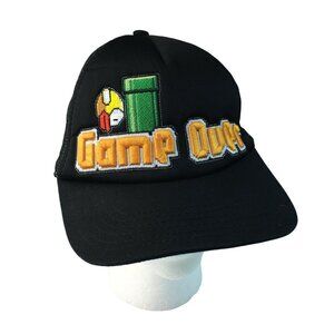 Game Over Trucker Hat Concept One Mens Black Embroidered Adjustable Snap Back u